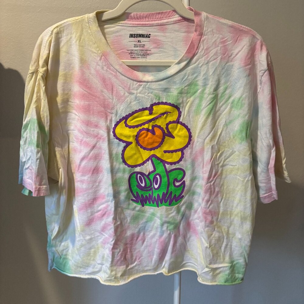 Insomniac EDC tie-dye Crop Shirt